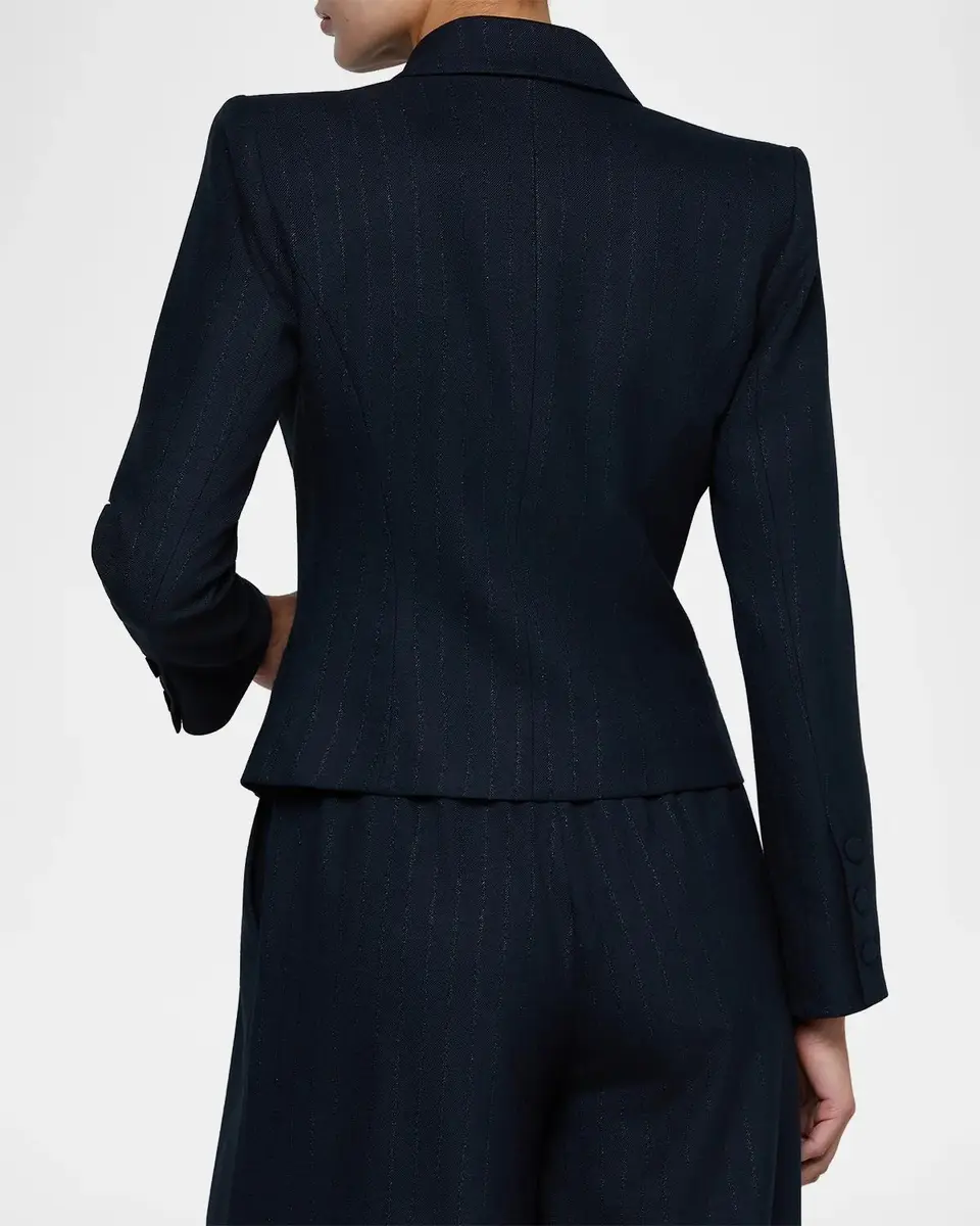L'Agence Risa Striped Double-Breasted Blazer | Thumbnail 3