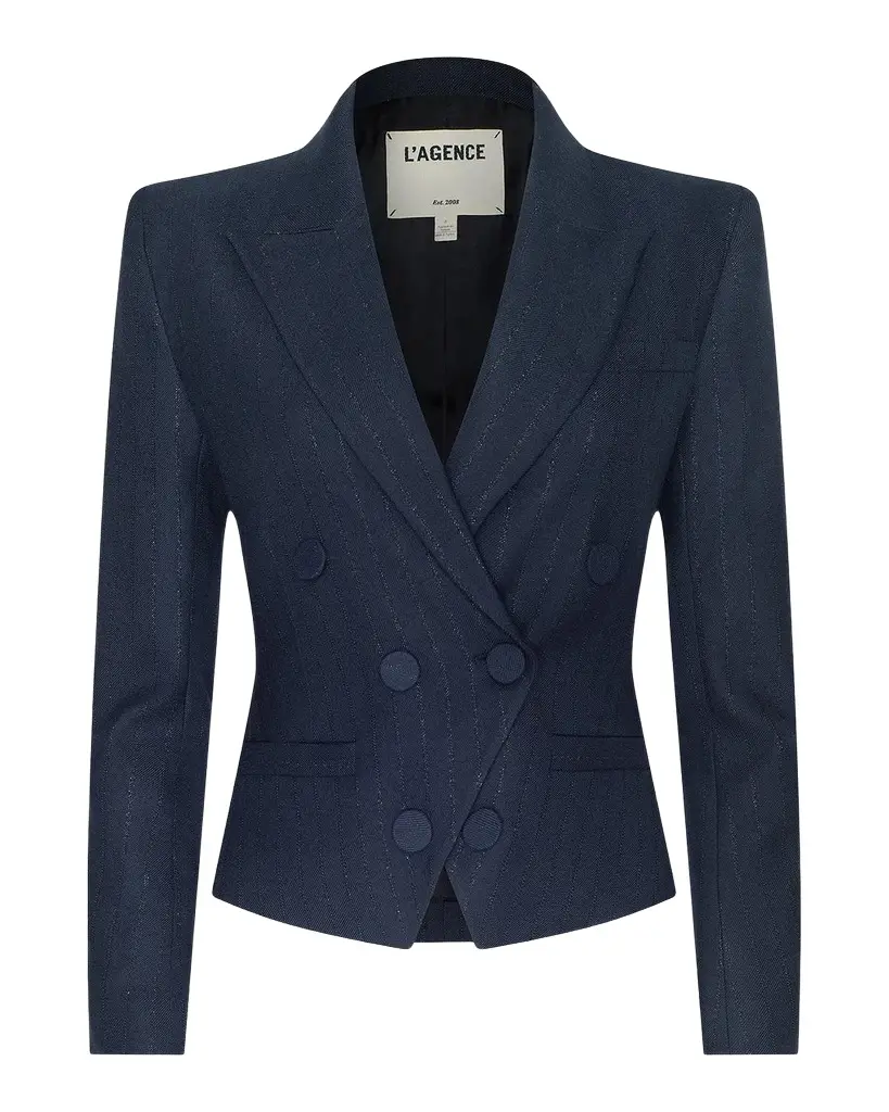 Risa Striped Double-Breasted Blazer