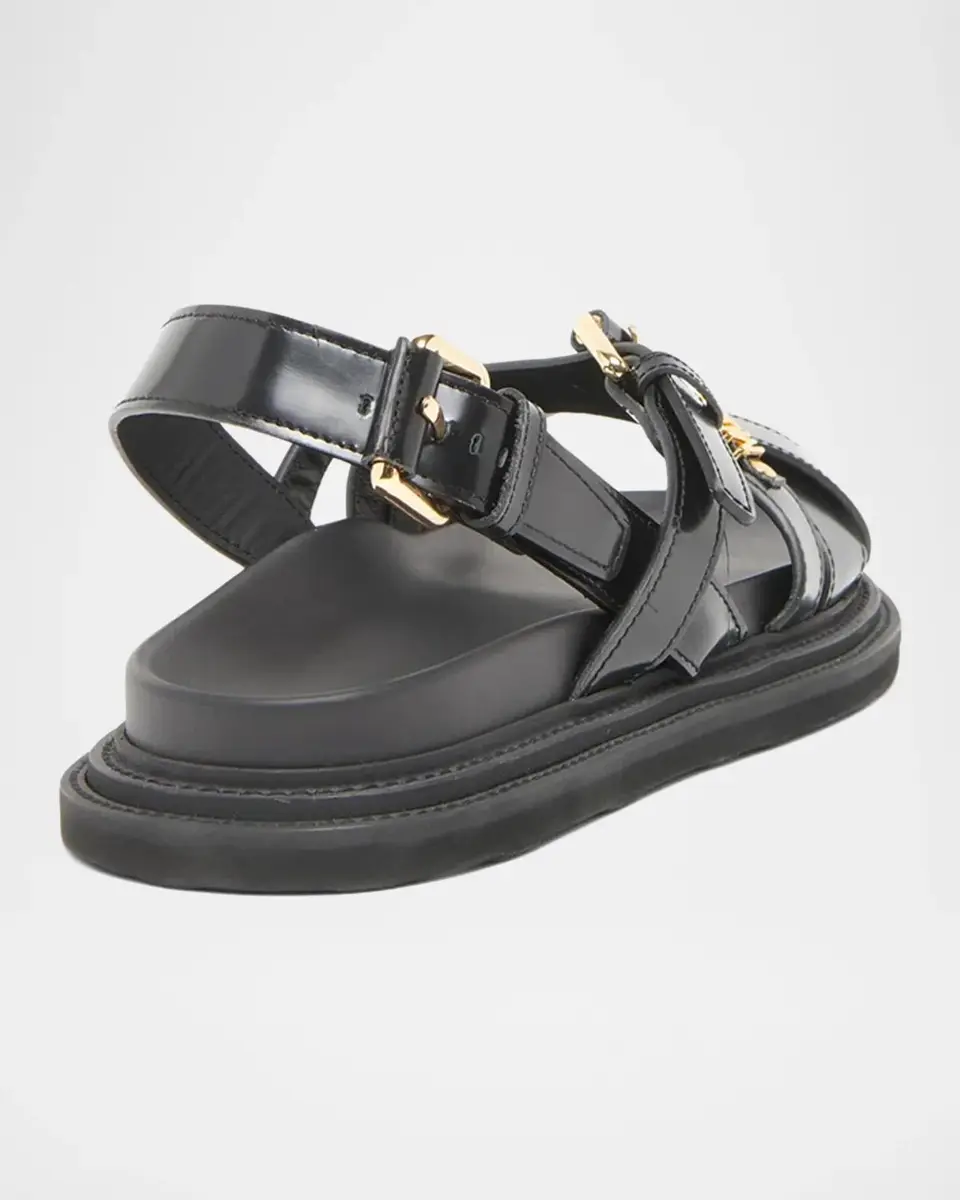 MOSCHINO Logo Leather Sandals | Thumbnail 2 MOSCHINO Logo Leather Sandals | Thumbnail 2