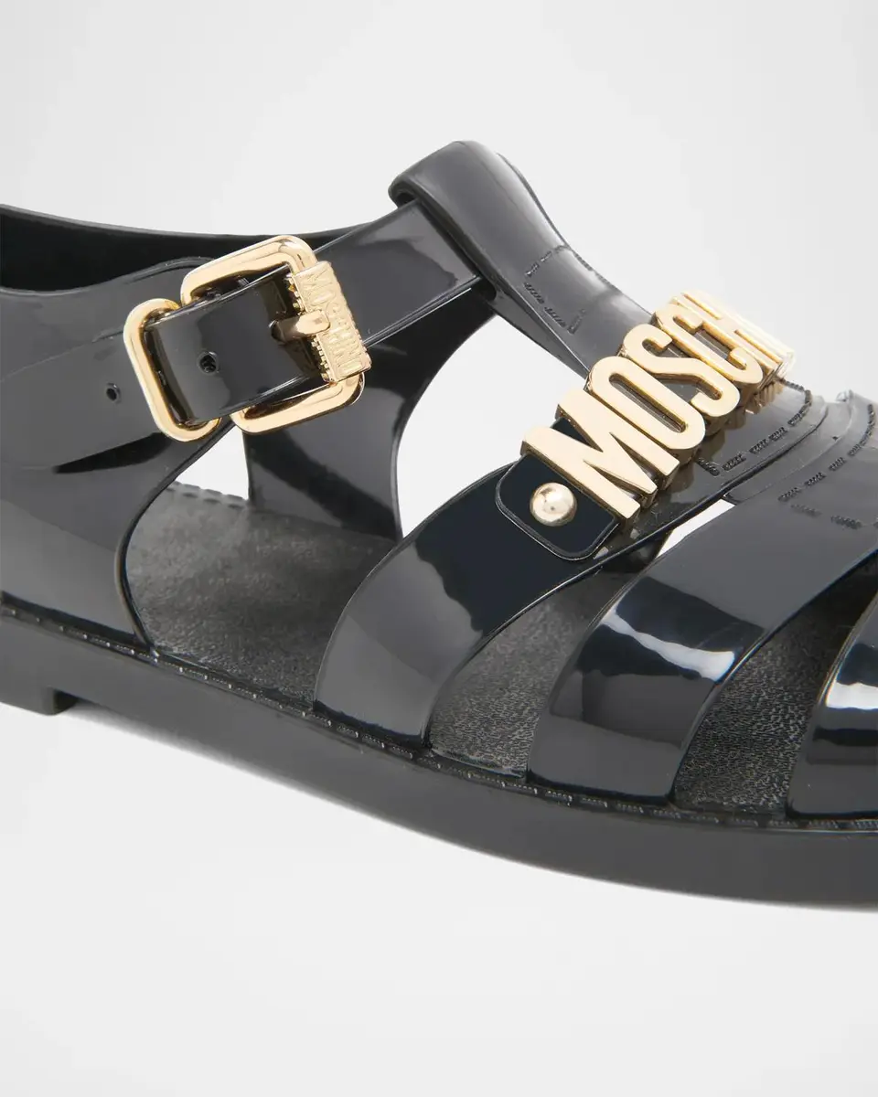 MOSCHINO Logo Leather Sandals | Thumbnail 3 MOSCHINO Logo Leather Sandals | Thumbnail 3