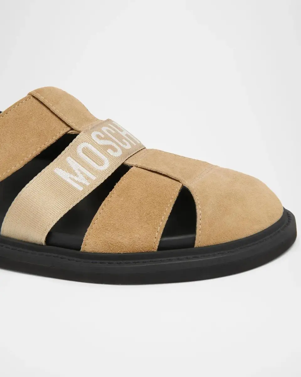 MOSCHINO Logo Suede Fisherman Sandals | Thumbnail 3 MOSCHINO Logo Suede Fisherman Sandals | Thumbnail 3