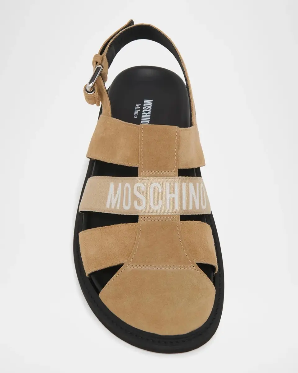 MOSCHINO Logo Suede Fisherman Sandals | Thumbnail 4 MOSCHINO Logo Suede Fisherman Sandals | Thumbnail 4