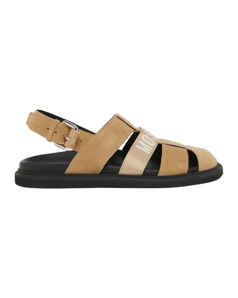 MOSCHINO Logo Suede Fisherman Sandals