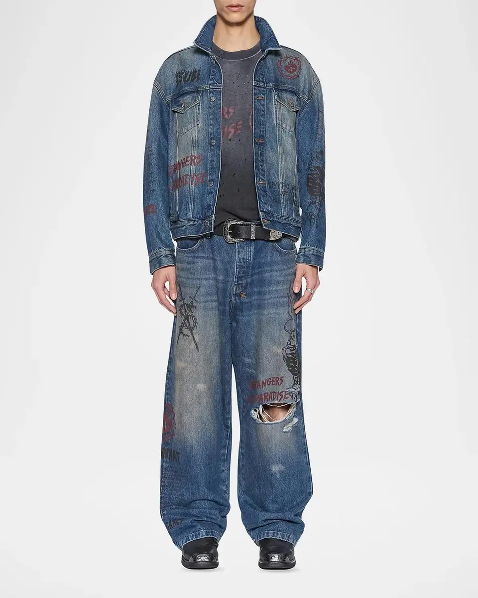 Ksubi Graphic Cotton Denim Trucker Jacket | Thumbnail 2 Ksubi Graphic Cotton Denim Trucker Jacket | Thumbnail 2