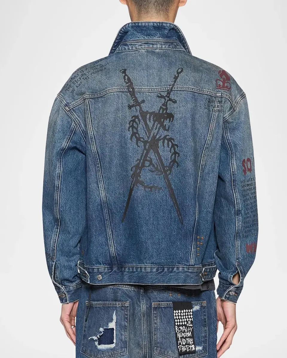 Ksubi Graphic Cotton Denim Trucker Jacket | Thumbnail 3 Ksubi Graphic Cotton Denim Trucker Jacket | Thumbnail 3