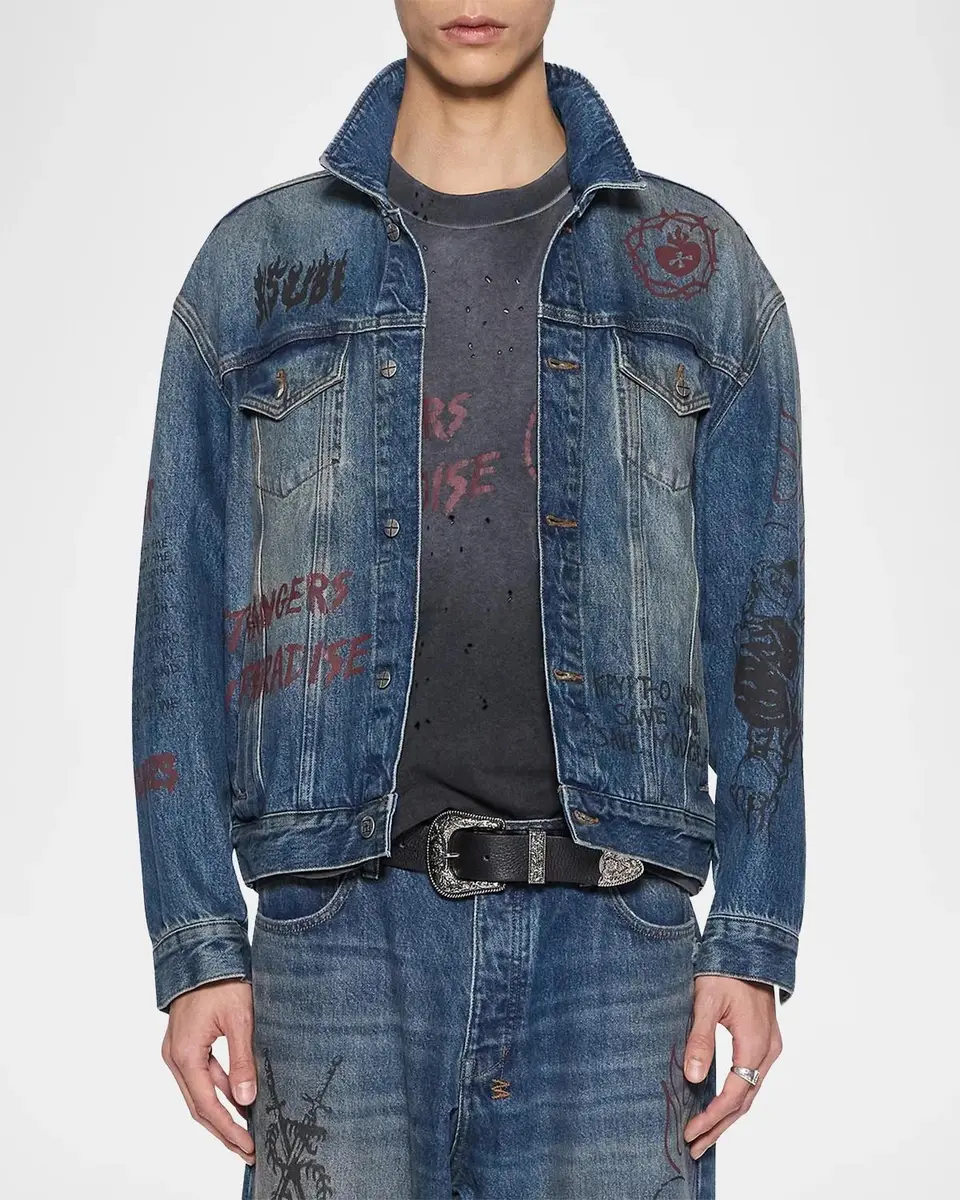 Ksubi Graphic Cotton Denim Trucker Jacket | Thumbnail 4 Ksubi Graphic Cotton Denim Trucker Jacket | Thumbnail 4