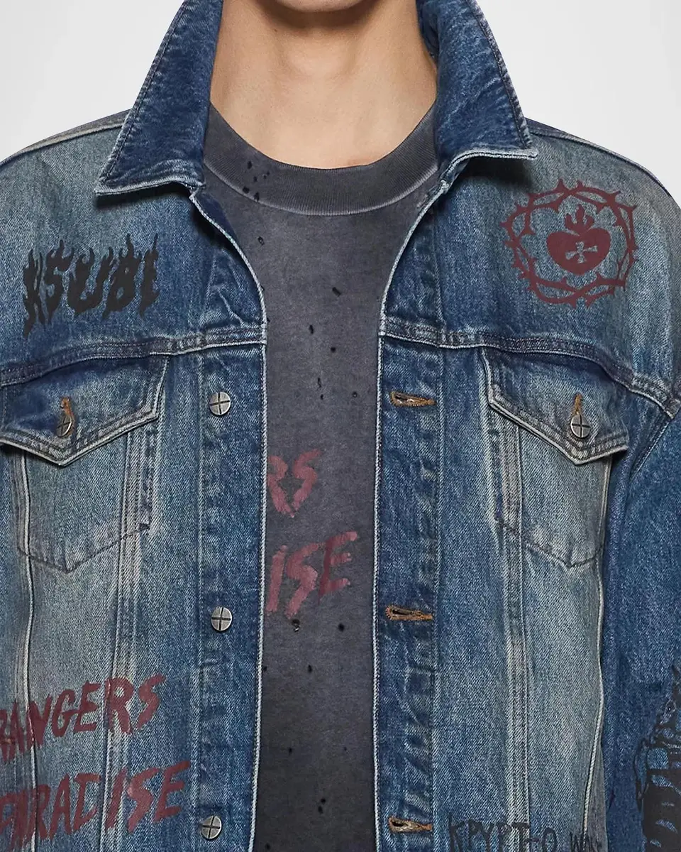 Ksubi Graphic Cotton Denim Trucker Jacket | Thumbnail 5 Ksubi Graphic Cotton Denim Trucker Jacket | Thumbnail 5