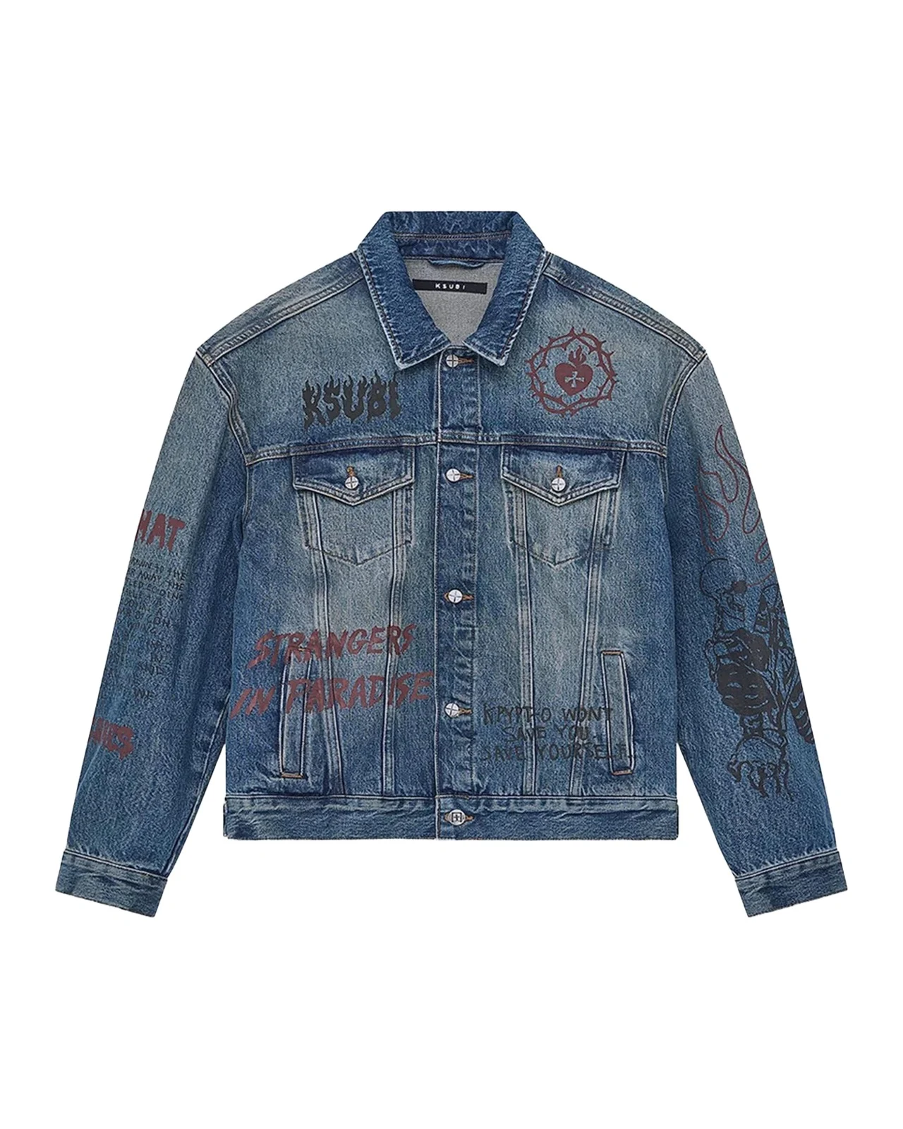 Graphic Cotton Denim Trucker Jacket Graphic Cotton Denim Trucker Jacket