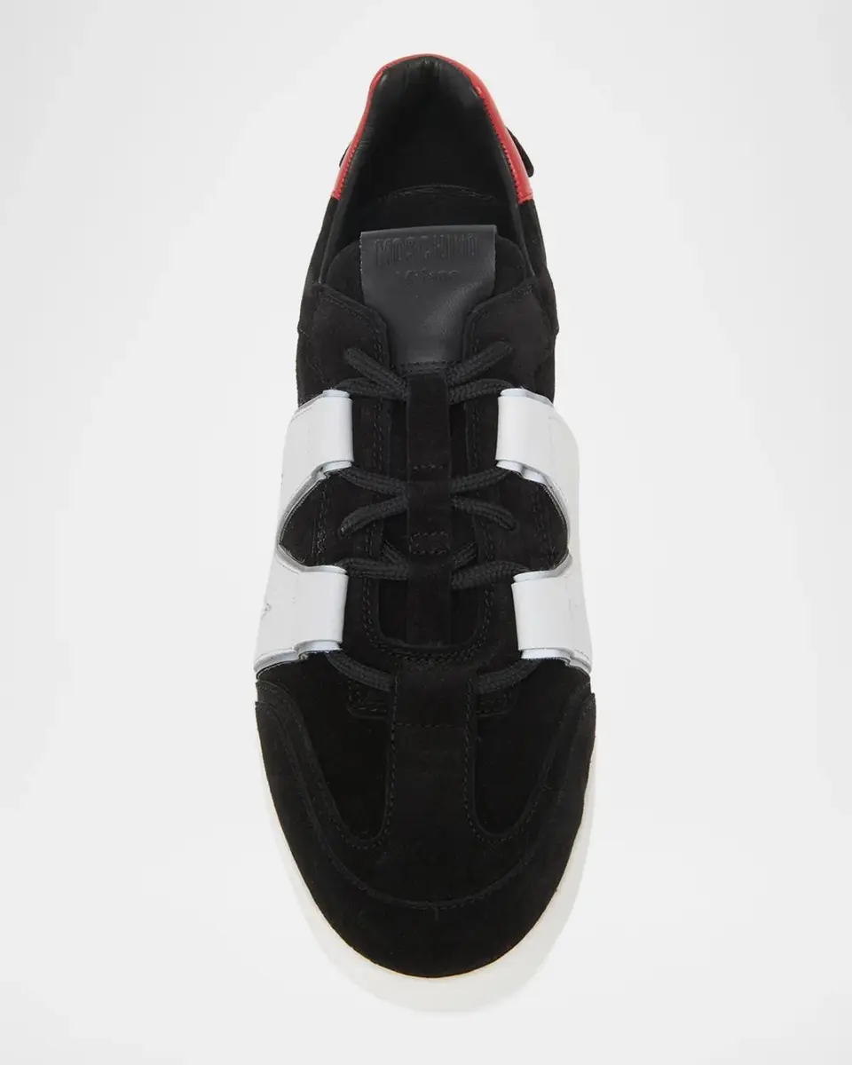 MOSCHINO Logo Suede Low-Top Sneakers | Thumbnail 4