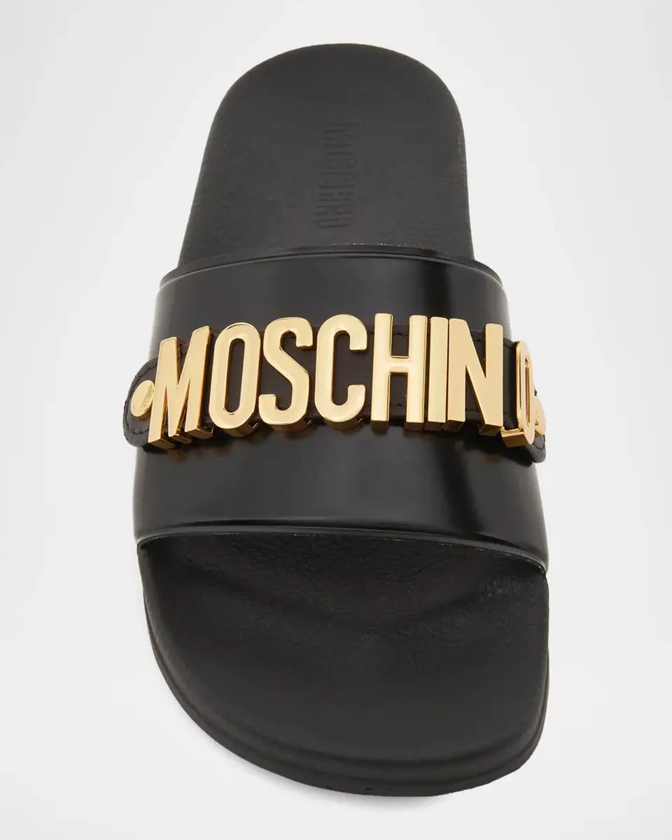 MOSCHINO Logo Pool Slides | Thumbnail 4 MOSCHINO Logo Pool Slides | Thumbnail 4