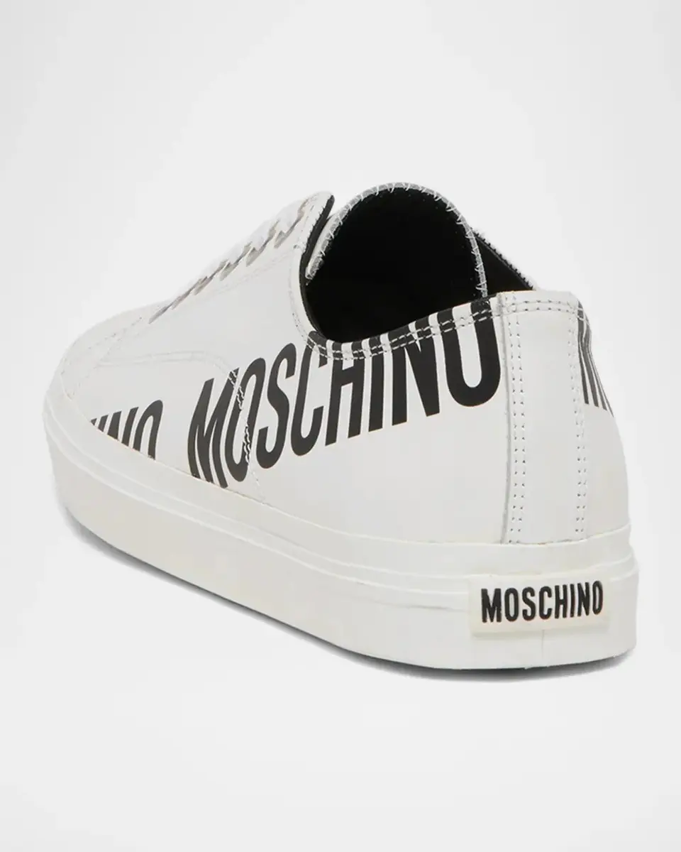 MOSCHINO Logo Faux-Leather Low-Top Sneakers | Thumbnail 2 MOSCHINO Logo Faux-Leather Low-Top Sneakers | Thumbnail 2