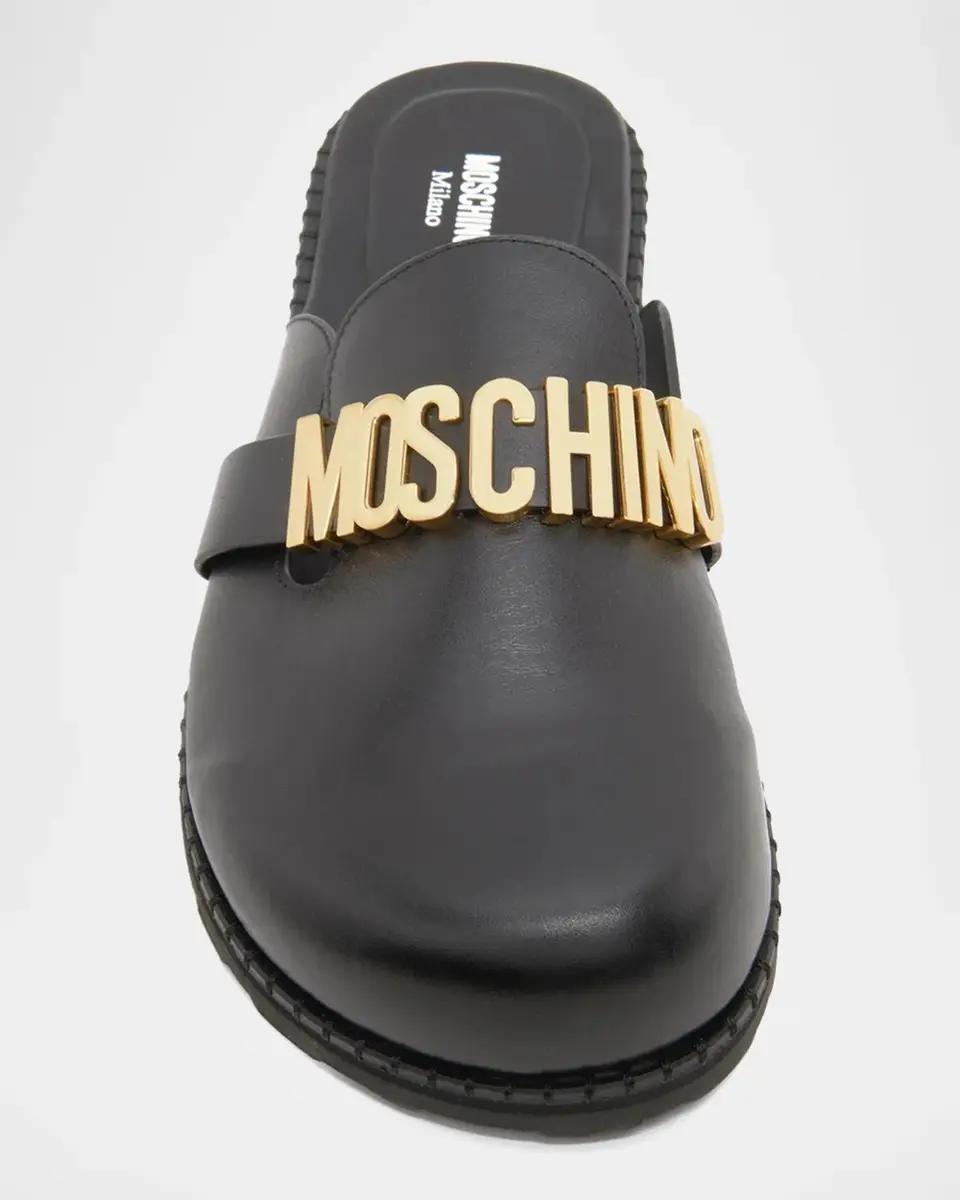 MOSCHINO Logo Faux-Leather Mules | Thumbnail 3 MOSCHINO Logo Faux-Leather Mules | Thumbnail 3