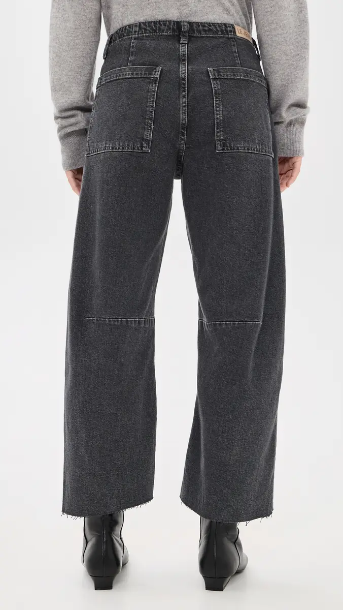 Le Jean Petite Utility Soft Barrel Raw Jeans | Thumbnail 3 Le Jean Petite Utility Soft Barrel Raw Jeans | Thumbnail 3