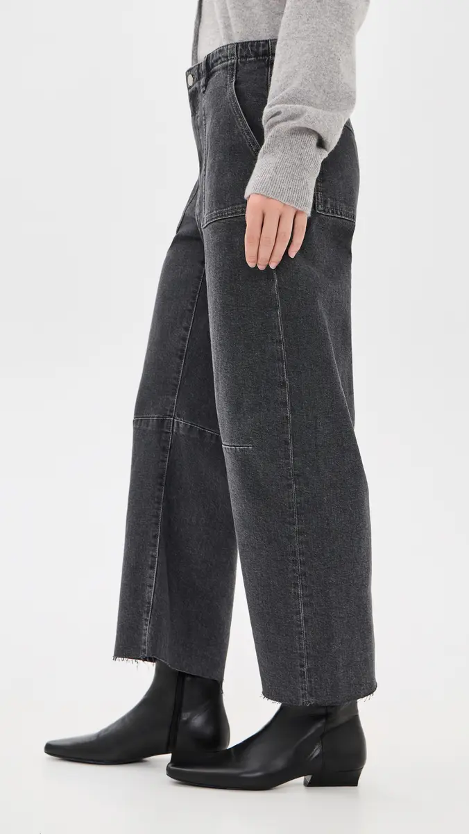 Le Jean Petite Utility Soft Barrel Raw Jeans | Thumbnail 4 Le Jean Petite Utility Soft Barrel Raw Jeans | Thumbnail 4