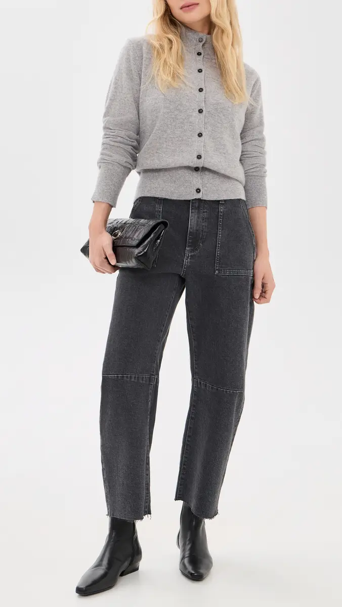 Le Jean Petite Utility Soft Barrel Raw Jeans | Thumbnail 5 Le Jean Petite Utility Soft Barrel Raw Jeans | Thumbnail 5