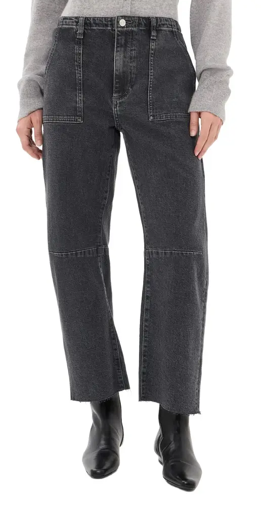 Le Jean Petite Utility Soft Barrel Raw Jeans