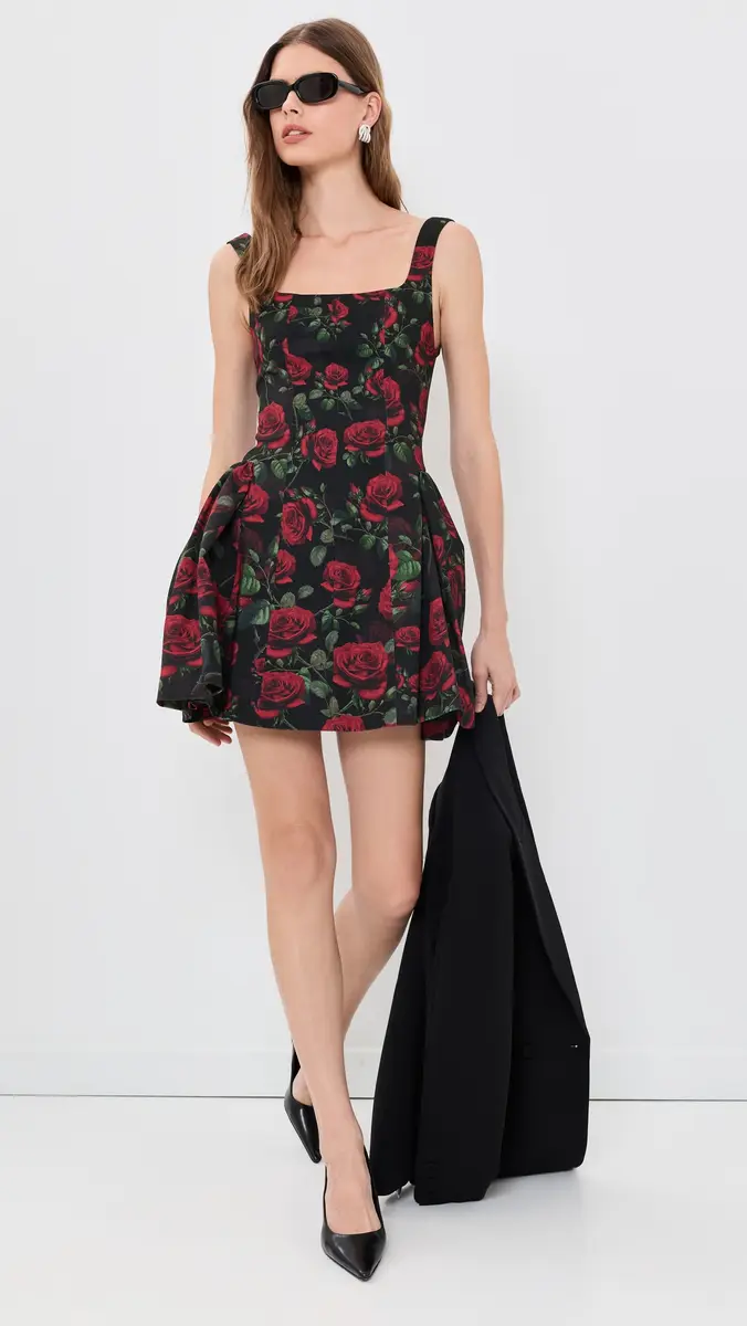 Alice + Olivia Vera Drop Waist Flare Mini Dress | Thumbnail 5 Alice + Olivia Vera Drop Waist Flare Mini Dress | Thumbnail 5