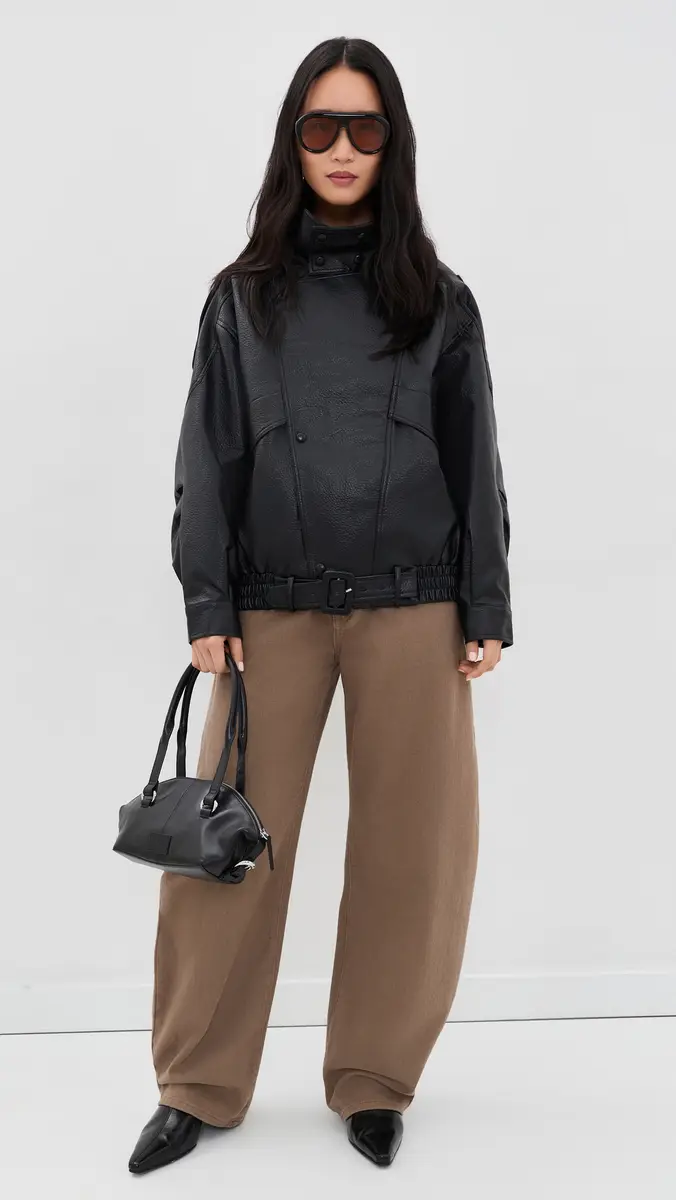 LIONESS Rogue Faux Leather Bomber Jacket | Thumbnail 5