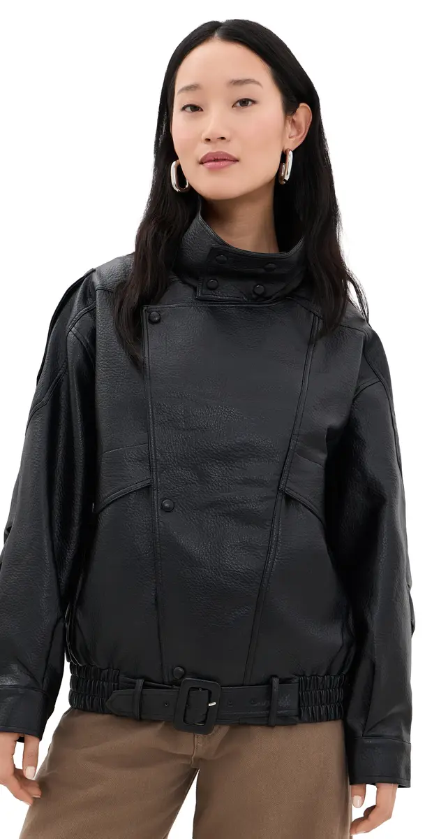Rogue Faux Leather Bomber Jacket Rogue Faux Leather Bomber Jacket