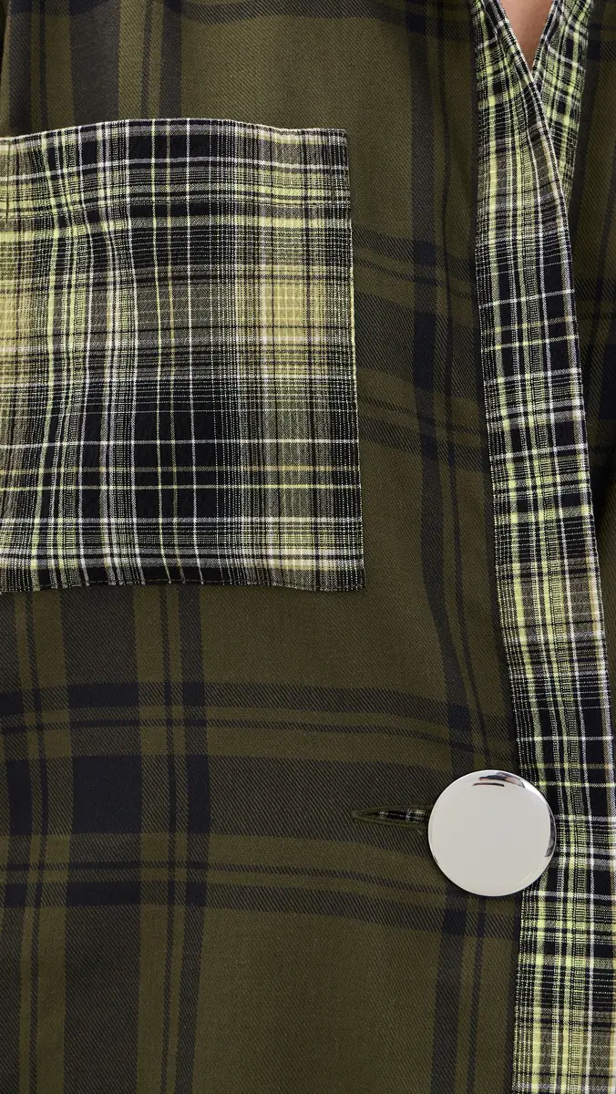 MARQUES ALMEIDA Plaid Overlapping Front Tailored Button Down Shirt | Thumbnail 6