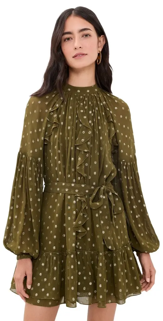 Hemant & Nandita Ruffled Mini Dress with Self Tie Belt