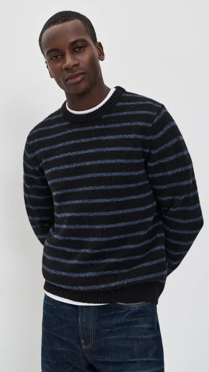 Taylor Stitch The Eastmoor Sweater In Coal Stripe Wool | Thumbnail 2 Taylor Stitch The Eastmoor Sweater In Coal Stripe Wool | Thumbnail 2
