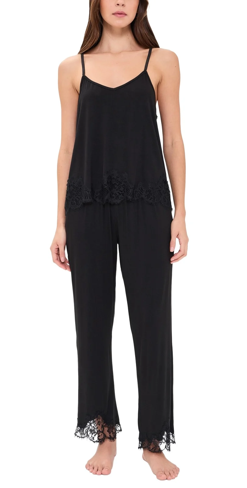 Solid Bamboo Knit Cami Pant Set