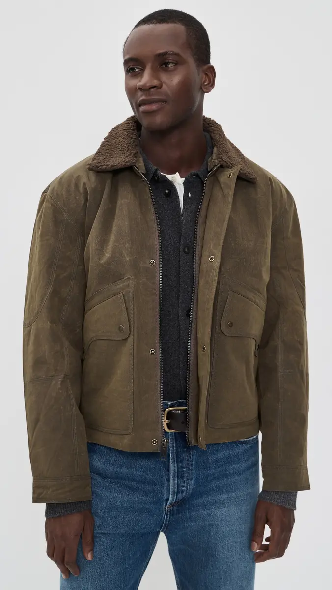 Alex Mill Bomber Jacket In Waxed Canvas Brown | Thumbnail 3 Alex Mill Bomber Jacket In Waxed Canvas Brown | Thumbnail 3