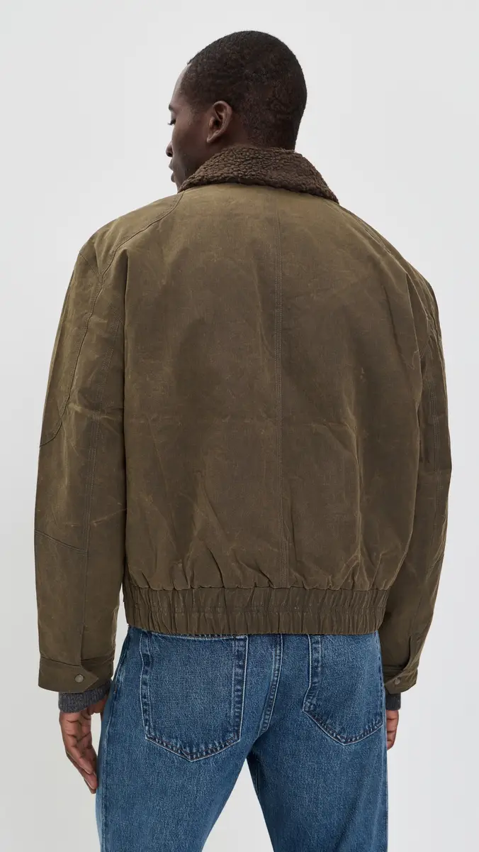 Alex Mill Bomber Jacket In Waxed Canvas Brown | Thumbnail 4 Alex Mill Bomber Jacket In Waxed Canvas Brown | Thumbnail 4