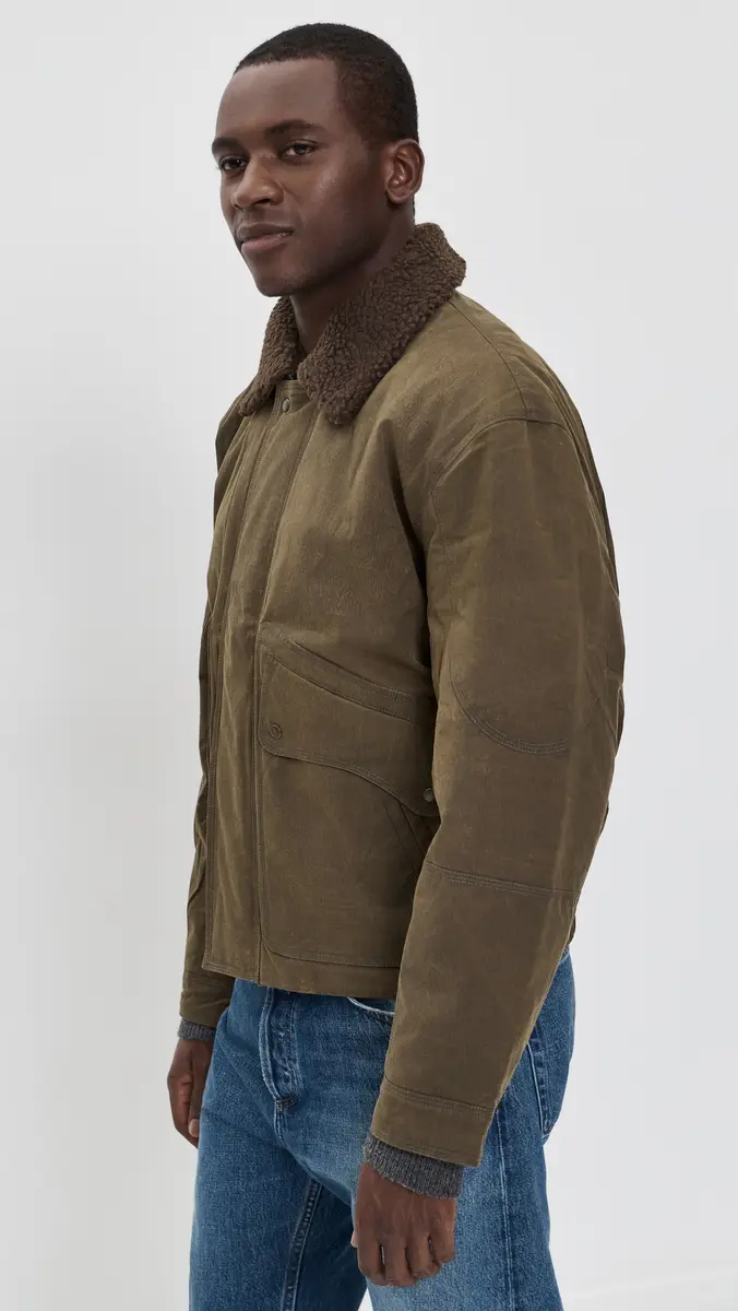 Alex Mill Bomber Jacket In Waxed Canvas Brown | Thumbnail 5 Alex Mill Bomber Jacket In Waxed Canvas Brown | Thumbnail 5