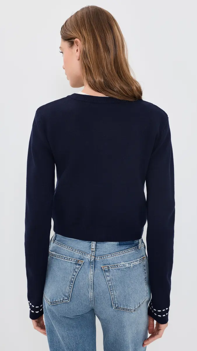 English Factory Stitch Detail Cardigan | Thumbnail 3