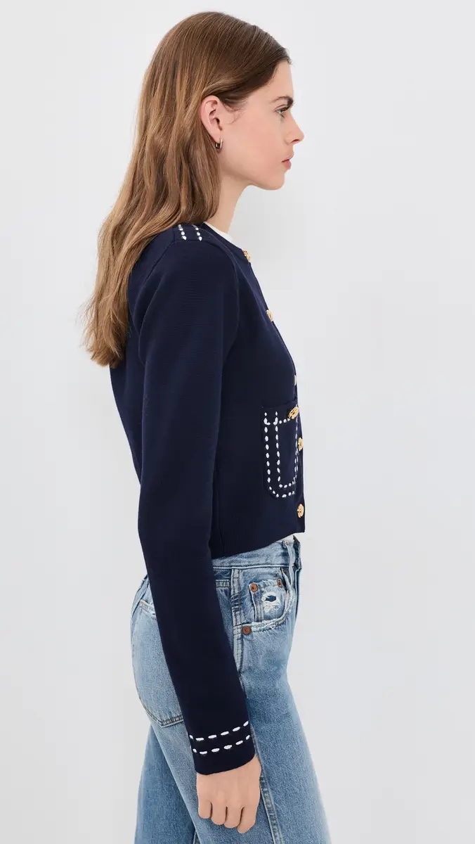 English Factory Stitch Detail Cardigan | Thumbnail 4
