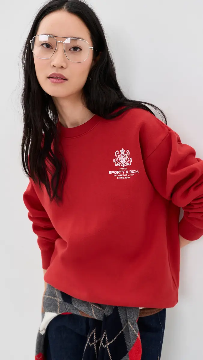 Sporty & Rich Emmett SR Hotel Crewneck Sweatshirt | Thumbnail 2