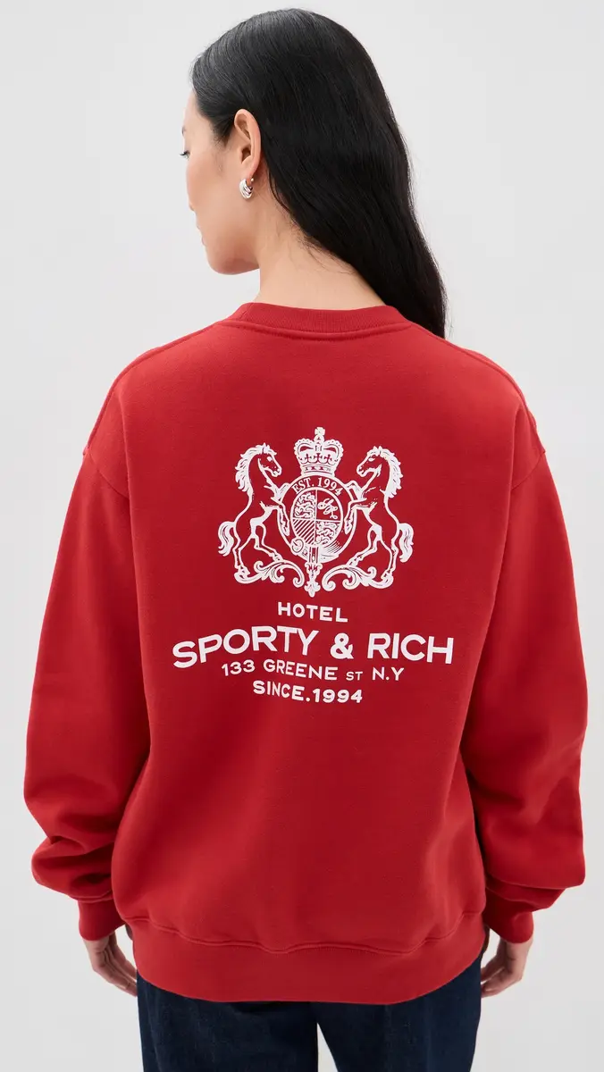 Sporty & Rich Emmett SR Hotel Crewneck Sweatshirt | Thumbnail 3