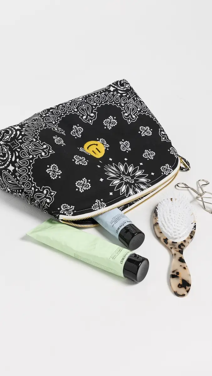CALL IT BY YOUR NAME Large Happy Face Bandana Vanity Pouch | Thumbnail 4 CALL IT BY YOUR NAME Large Happy Face Bandana Vanity Pouch | Thumbnail 4