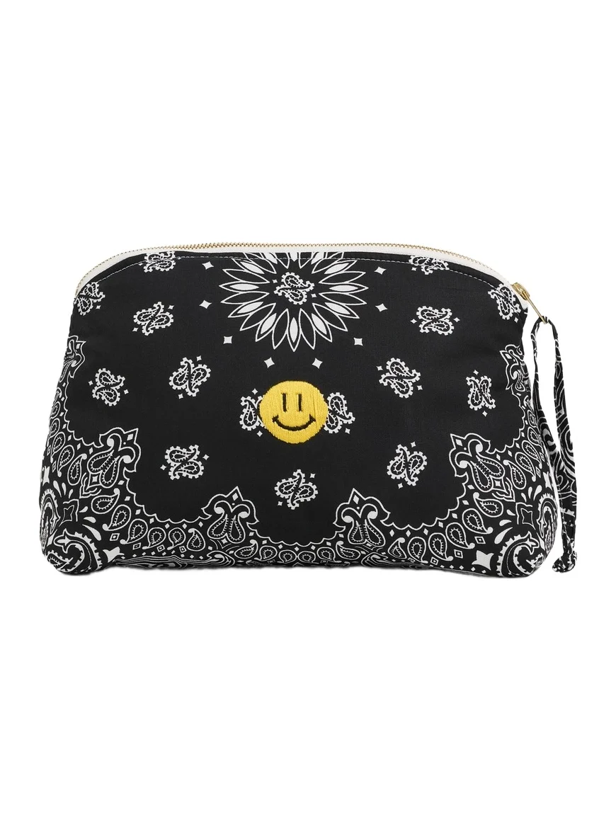 Large Happy Face Bandana Vanity Pouch Large Happy Face Bandana Vanity Pouch
