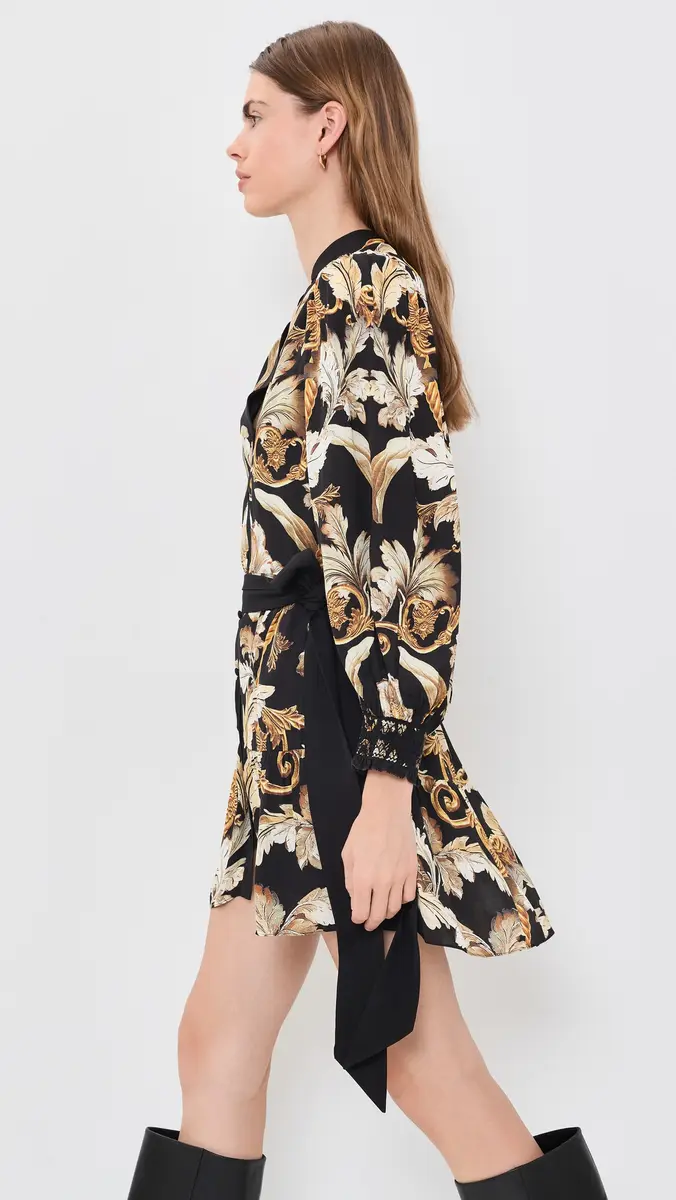 Alice + Olivia Antonette Tiered Mini Shirtdress | Thumbnail 4 Alice + Olivia Antonette Tiered Mini Shirtdress | Thumbnail 4