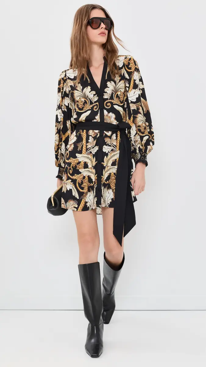 Alice + Olivia Antonette Tiered Mini Shirtdress | Thumbnail 5 Alice + Olivia Antonette Tiered Mini Shirtdress | Thumbnail 5