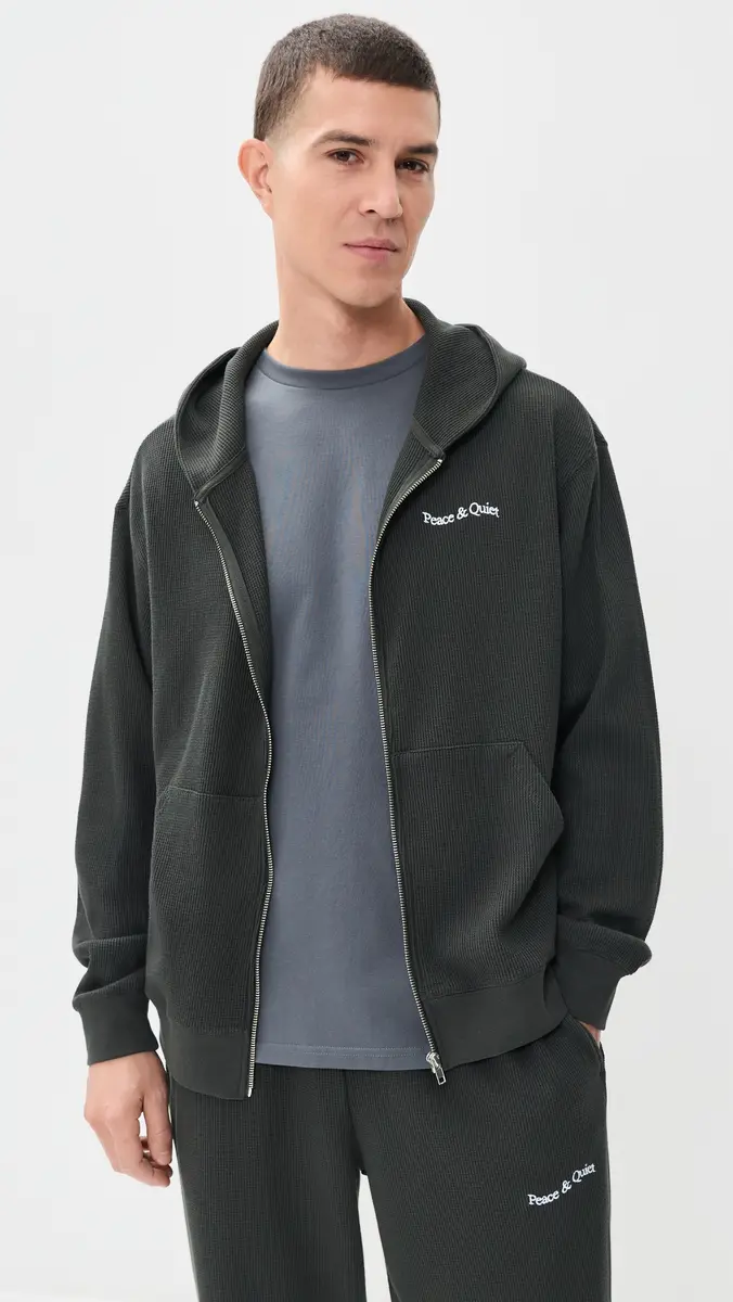 Museum of Peace and Quiet Wordmark Waffle Hoodie | Thumbnail 2 Museum of Peace and Quiet Wordmark Waffle Hoodie | Thumbnail 2