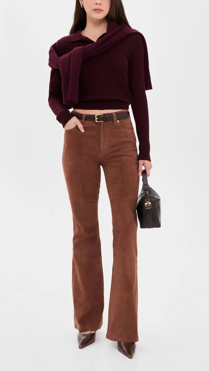 GOOD AMERICAN Suede Good Legs Flare Pants | Thumbnail 5 GOOD AMERICAN Suede Good Legs Flare Pants | Thumbnail 5