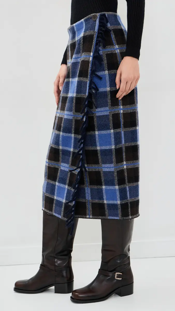 Guest In Residence Tartan Wrap Skirt | Thumbnail 4 Guest In Residence Tartan Wrap Skirt | Thumbnail 4