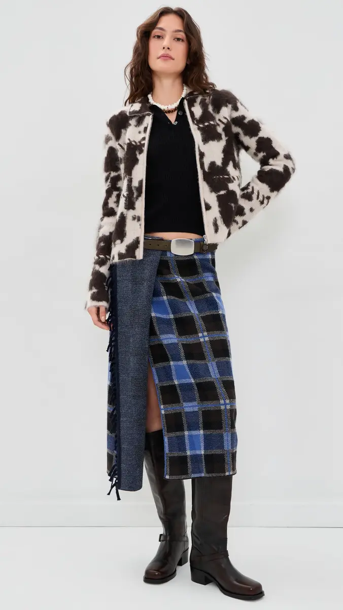 Guest In Residence Tartan Wrap Skirt | Thumbnail 5 Guest In Residence Tartan Wrap Skirt | Thumbnail 5