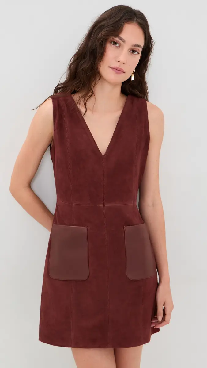 TANYA TAYLOR Reign Suede Dress | Thumbnail 2 TANYA TAYLOR Reign Suede Dress | Thumbnail 2