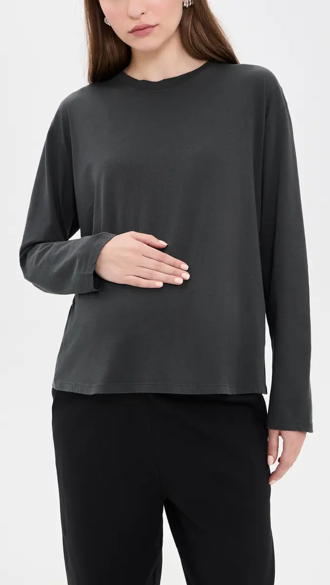 Hatch The Washed Cotton Long Sleeve Maternity T-Shirt | Thumbnail 2 Hatch The Washed Cotton Long Sleeve Maternity T-Shirt | Thumbnail 2