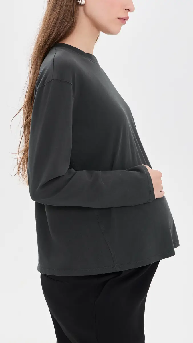Hatch The Washed Cotton Long Sleeve Maternity T-Shirt | Thumbnail 4 Hatch The Washed Cotton Long Sleeve Maternity T-Shirt | Thumbnail 4