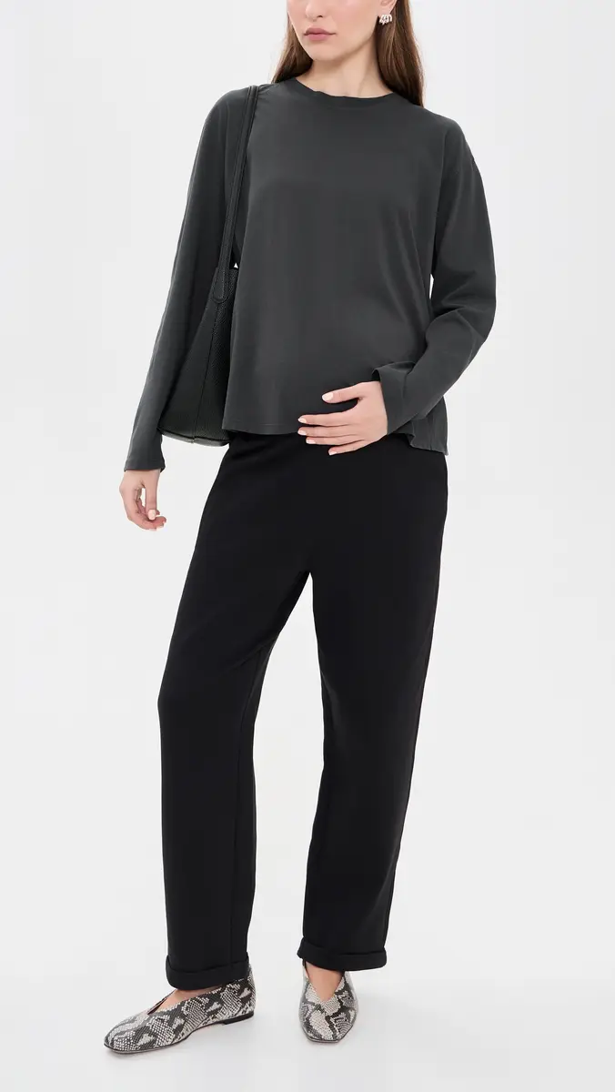 Hatch The Washed Cotton Long Sleeve Maternity T-Shirt | Thumbnail 5 Hatch The Washed Cotton Long Sleeve Maternity T-Shirt | Thumbnail 5