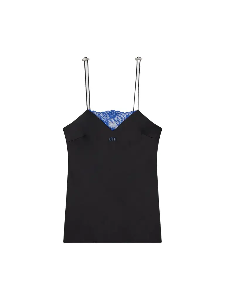 Off-White Satin Lace Slip Camisole