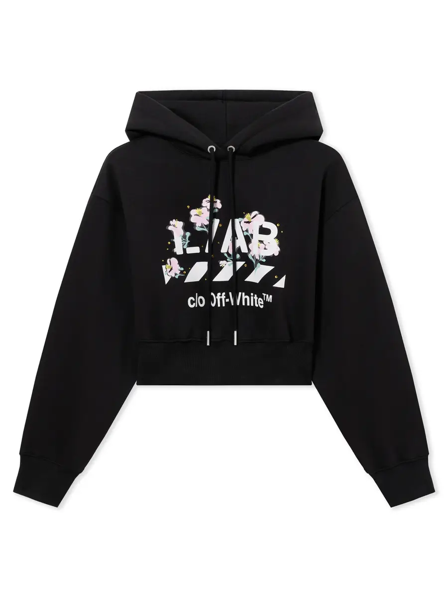 Off-White L/AB Crystal Embellished Cropped Hoodie | Thumbnail 2 Off-White L/AB Crystal Embellished Cropped Hoodie | Thumbnail 2