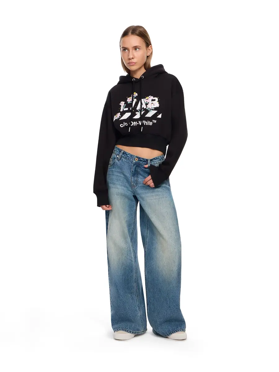 Off-White L/AB Crystal Embellished Cropped Hoodie | Thumbnail 3 Off-White L/AB Crystal Embellished Cropped Hoodie | Thumbnail 3