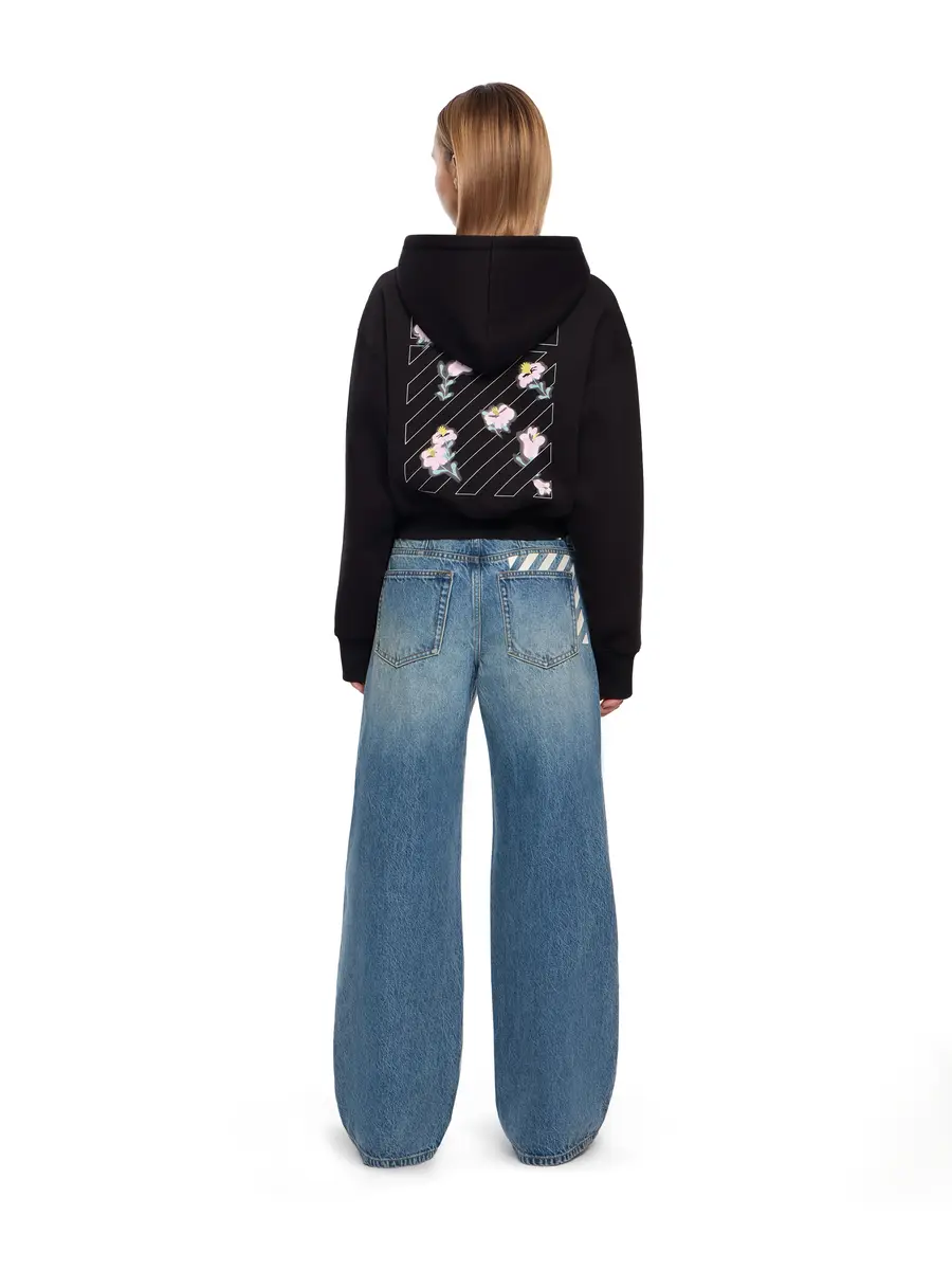 Off-White L/AB Crystal Embellished Cropped Hoodie | Thumbnail 4 Off-White L/AB Crystal Embellished Cropped Hoodie | Thumbnail 4